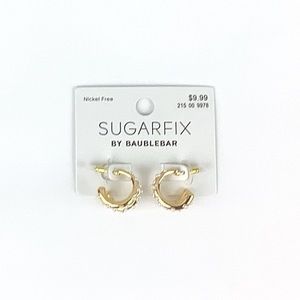SUGARFIX by BaubleBar Pearl and Gold Double Hoop Earrings - Gold